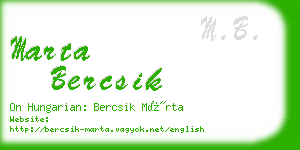 marta bercsik business card